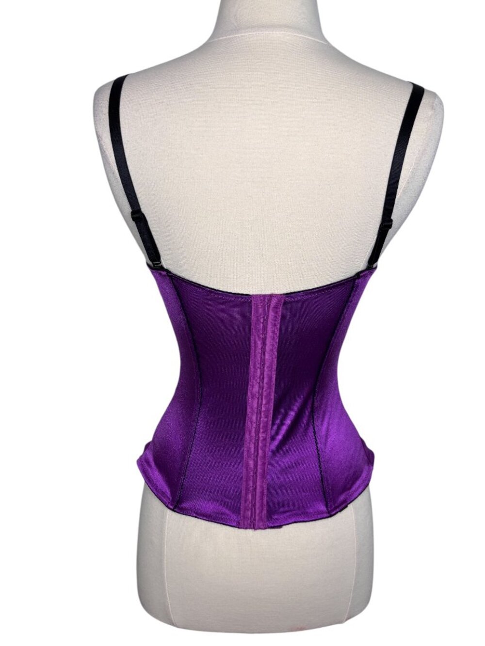 Morbid Threads Y2K Purple Satin Underwire Push Up Bows Corset Top Size 34C - Picture 9 of 12